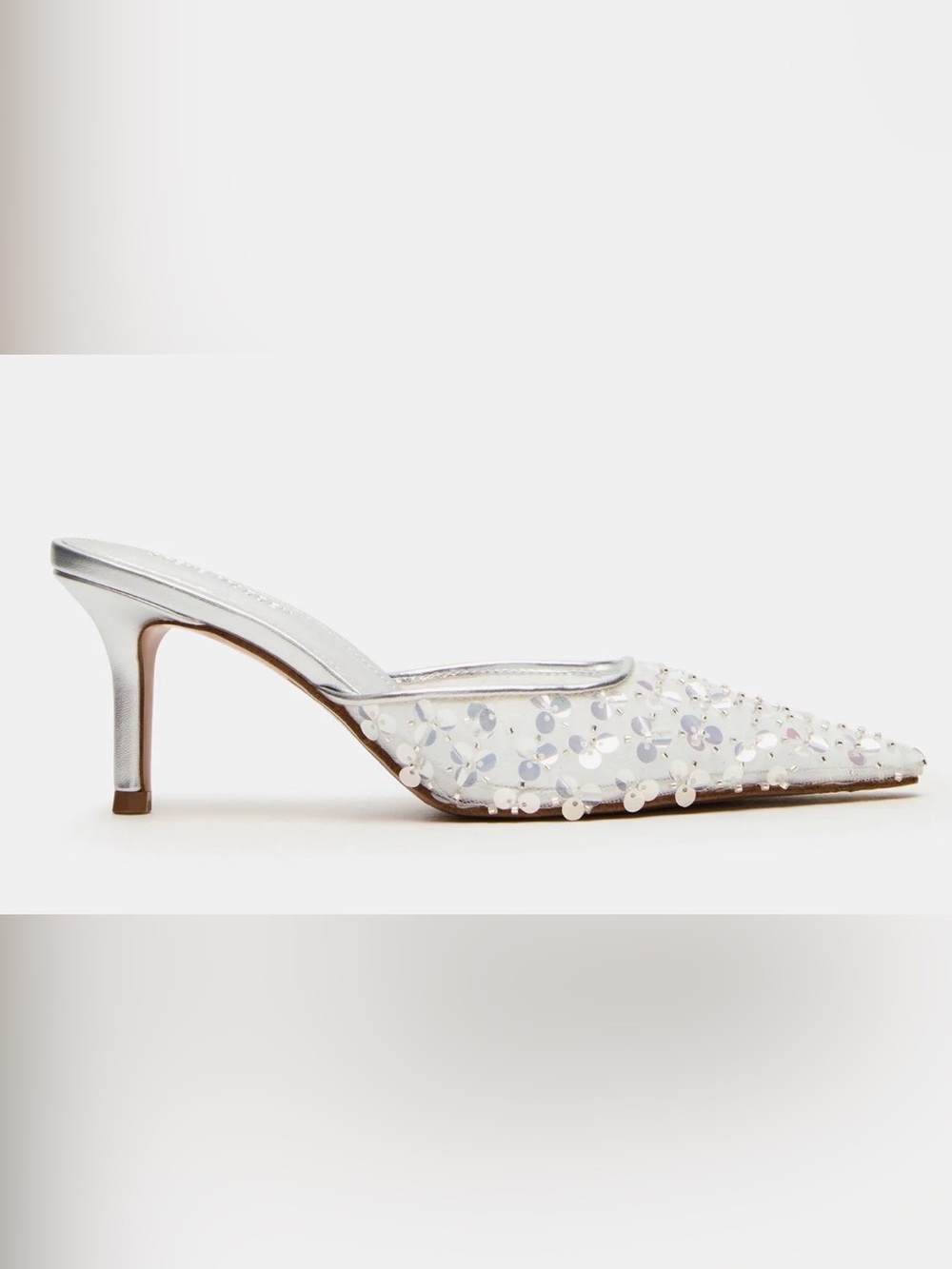 Steve Madden White Alexi Sequin Silver - Picture 5 of 14